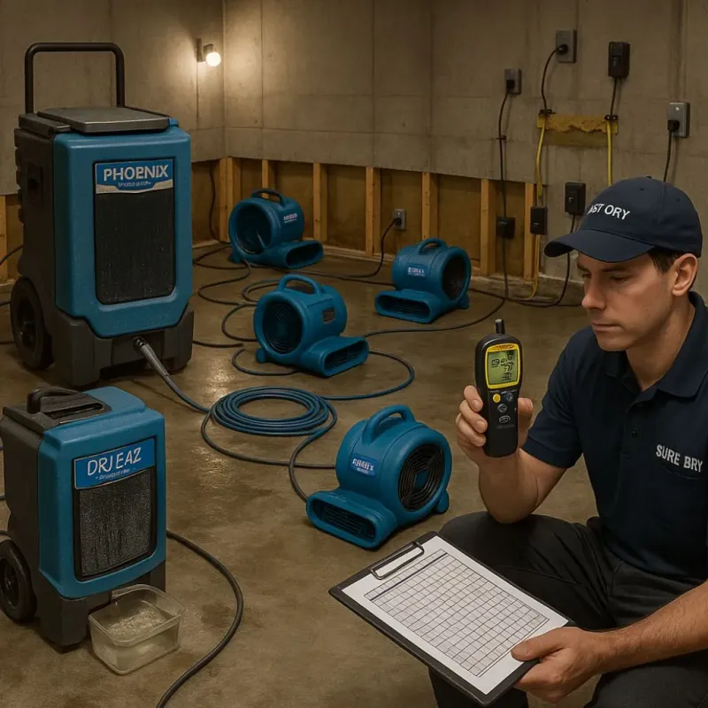 Structural Drying and Dehumidification process in Rutherford County, TN